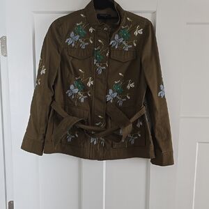 Ann Taylor Olive Embroidered Jacket